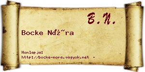 Bocke Nóra névjegykártya